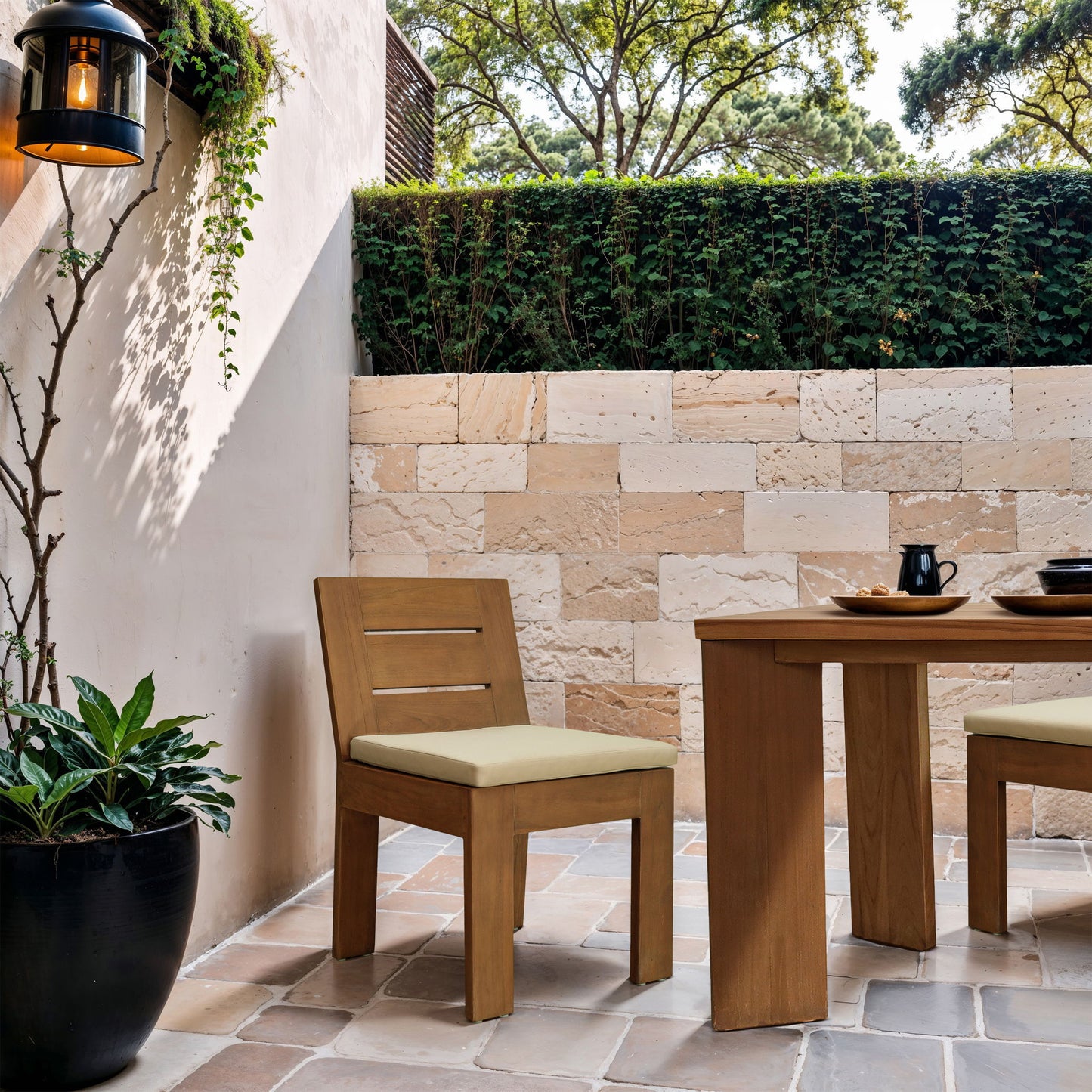 Mirella - Water Resistant Fabric Upholstered Outdoor Patio Dining Side Chair