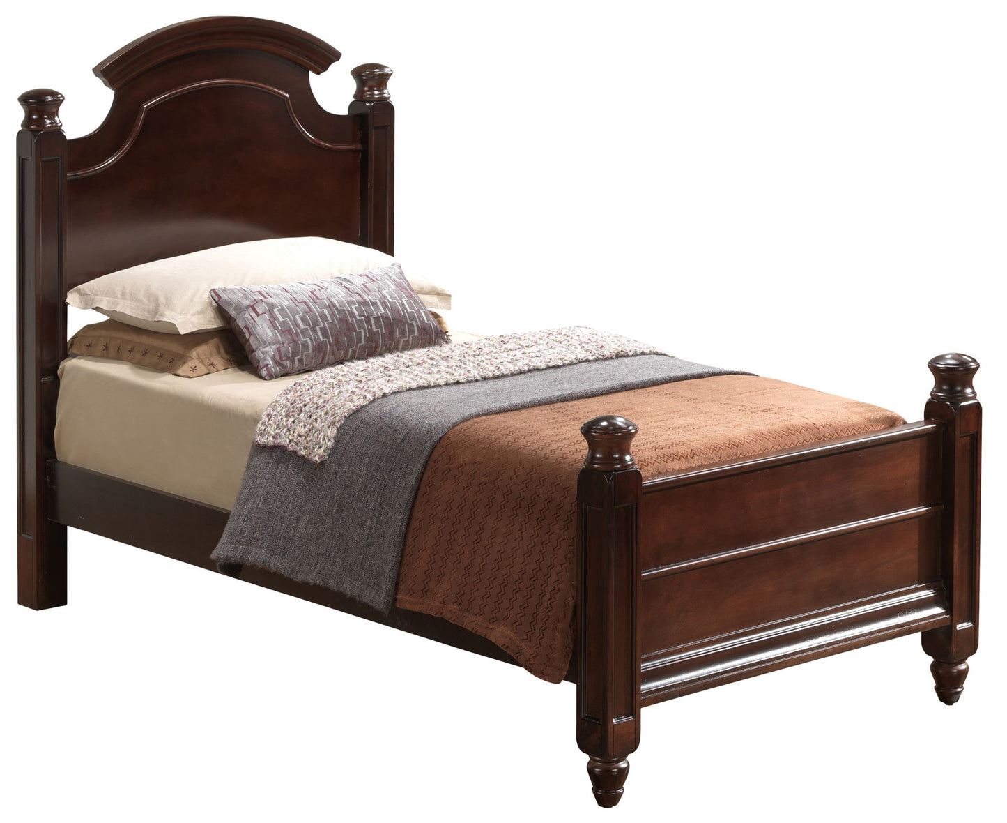 Twin Bed Elegant Traditional - Cappuccino