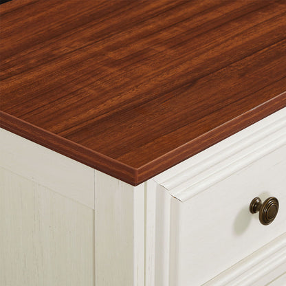 Farmhouse Vintage 7 Drawers Dresser With Natural Texture