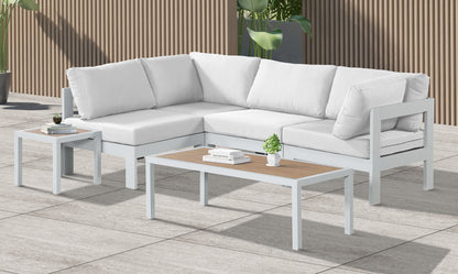 Nizuc - Outdoor Patio 4 Piece Modular Sectional With White Frame
