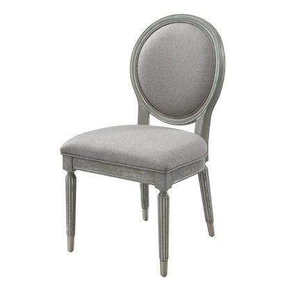Adalynn - Side Chair (Set of 2) - Gray Fabric & Weathered Gray Oak