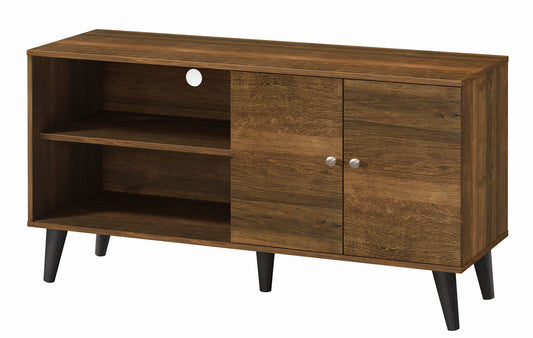 Amidon - TV Stand For TV's Up To 47.3", With 2 Storage Shelves & 1 Cabinet, Modern Entertainment Centre For TV In Living Room - Brown