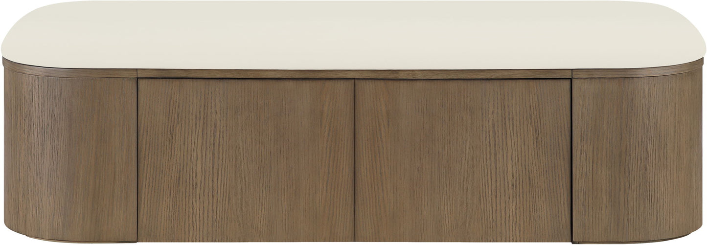 Velden - Upholstered Storage Bench With Stained Brown Base