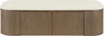 Velden - Upholstered Storage Bench With Stained Brown Base