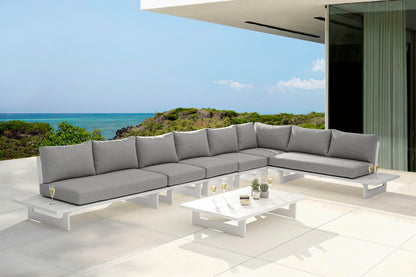 Maldives - 6 Piece Water Resistant Outdoor Patio Modular Sectional With White Base