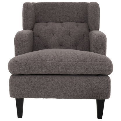 Upholstered Accent Chair Tufted Armchair For Living Room, Russet - Brown