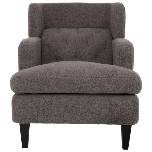 Upholstered Accent Chair Tufted Armchair For Living Room, Russet - Brown