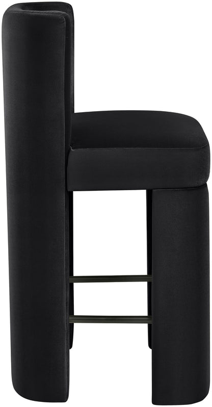 Zuno - Velvet Performance Fabric Upholstered Counter Stool (Set of 2)