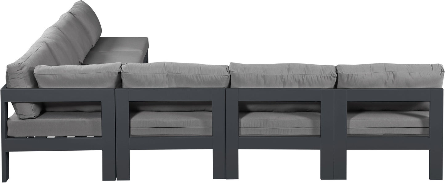 Nizuc - Outdoor Patio 7 Piece Modular Sectional With Gray Frame