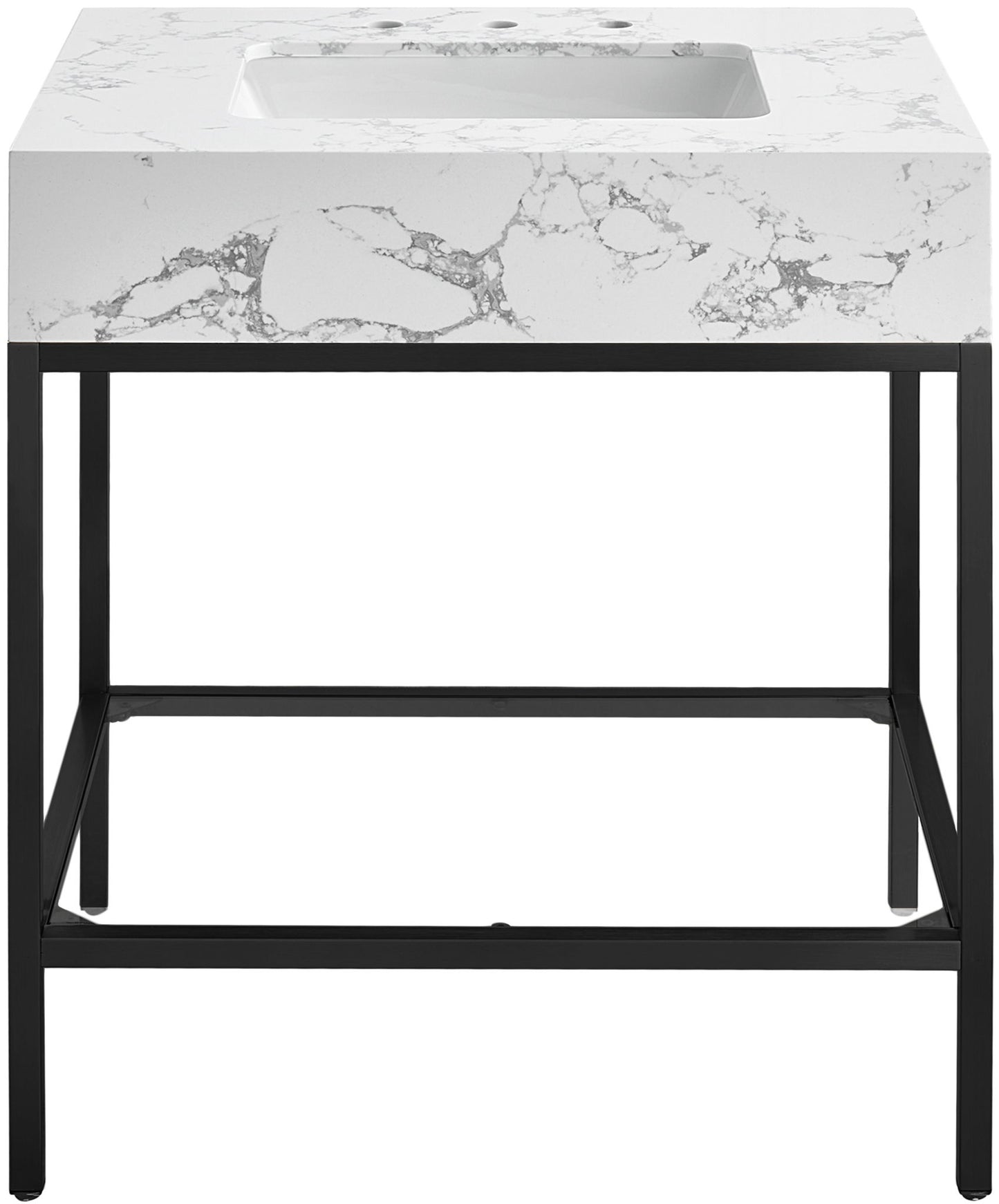 Marmo - Engineered Marble Bathroom Vanity With Black Base