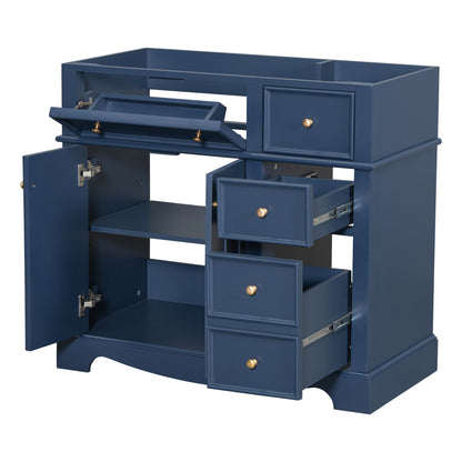 Vanity Without Basin Sink, Frame Bathroom Storage Cabinet, Freestanding Vanity With 3 Drawers & Adjustable Shelf