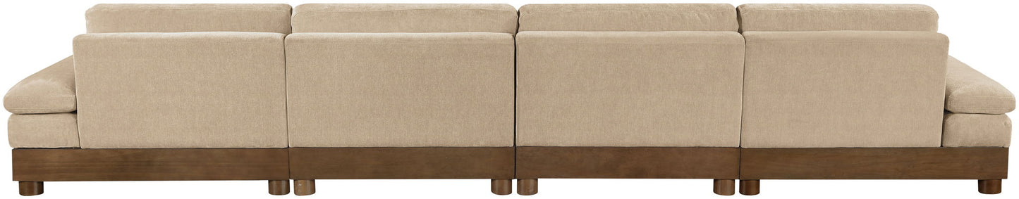 Turin - Chenille Fabric Upholstered Modular Sectional - Beige