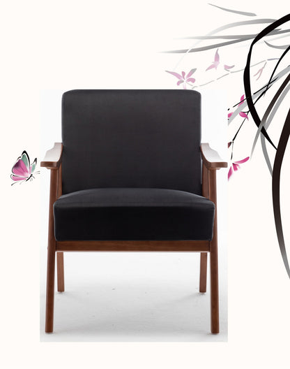 Accent Chair, Classic Mid Century Modern For Extra Seating - Black