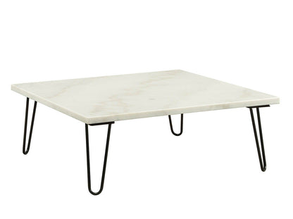 Telestis - Marble Top Coffee Table - Black / White Marble