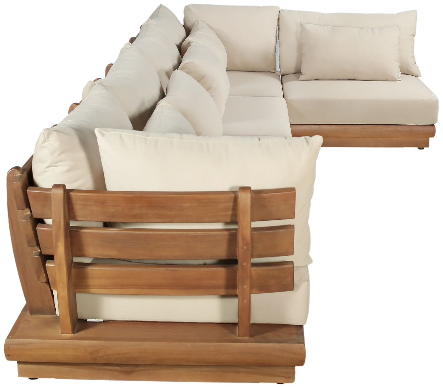 Mirella - 5 Piece Water Resistant Fabric Upholstered Outdoor Patio Modular Sectional