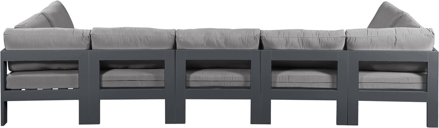 Nizuc - Outdoor Patio 7 Piece Modular Sectional With Gray Frame