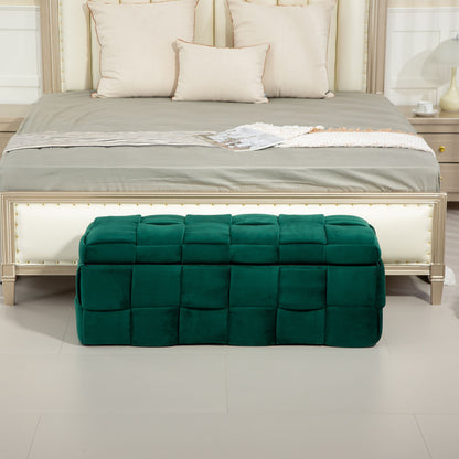 Upholstered Storage Ottoman With Safety Hinge