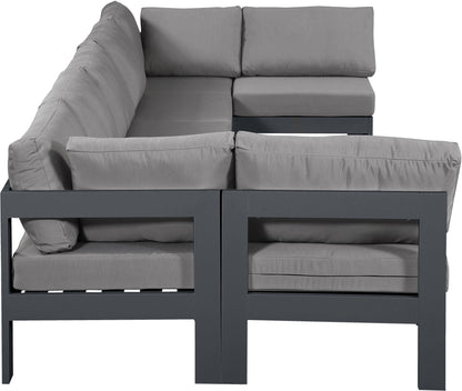 Nizuc - Outdoor Patio 7 Piece Modular Sectional With Gray Frame