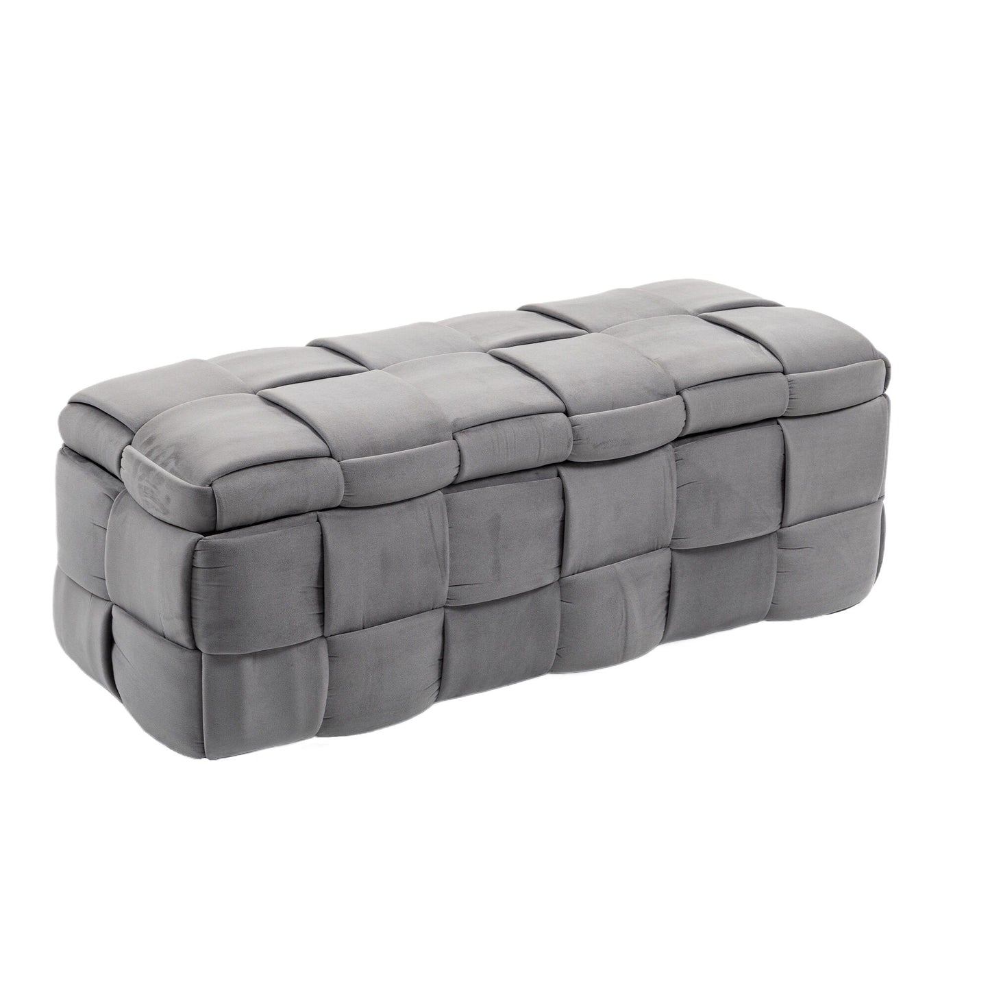 Upholstered Storage Ottoman With Safety Hinge
