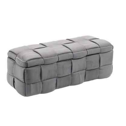 Upholstered Storage Ottoman With Safety Hinge