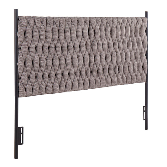 Braided Matisse - Queen Size Headboard - Black / Gray