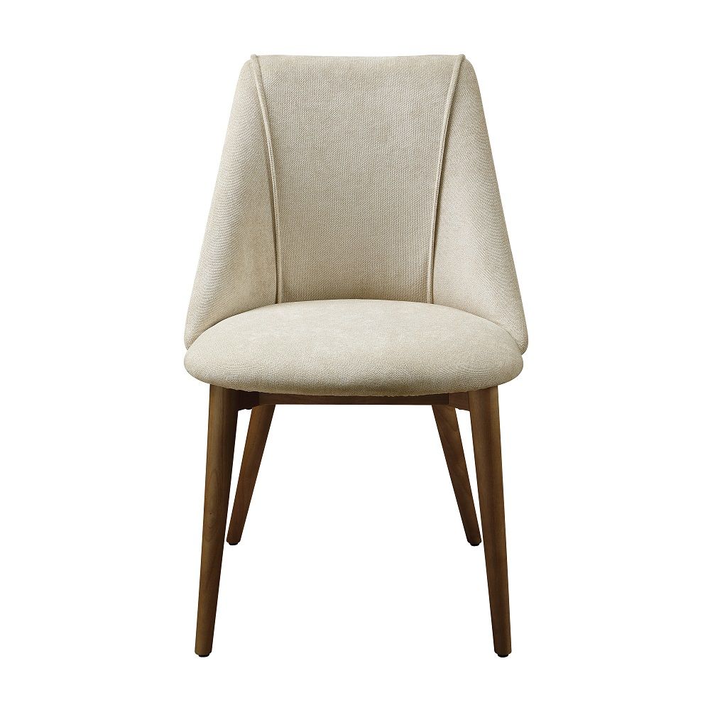 Willene - Side Chair (Set of 2) - Beige Fabric & Walnut