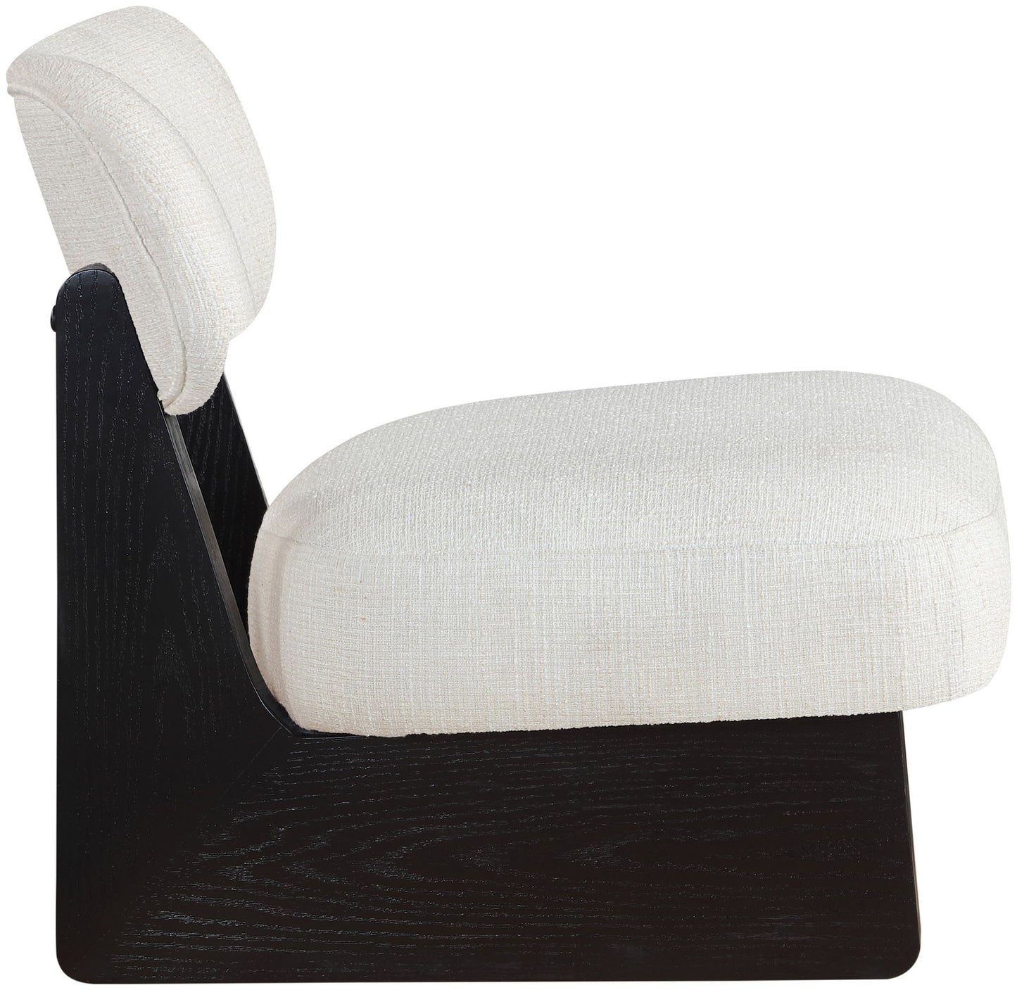 Vetra - Linen Textured Fabric Upholstered Accent Chair With Black Base