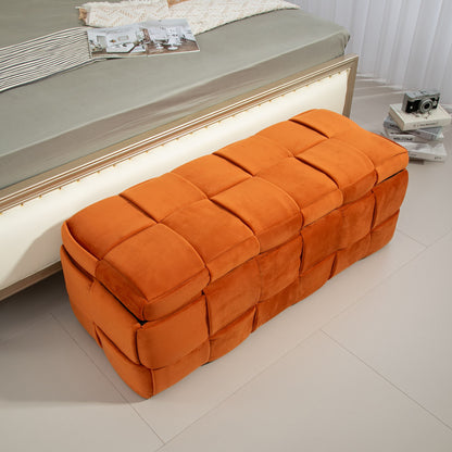 Upholstered Storage Ottoman With Safety Hinge