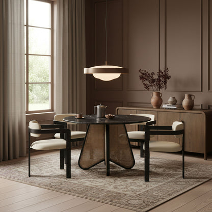 Aurum - Vegan Leather Upholstered Dining Chair With Graphite Black Base (Set of 2)