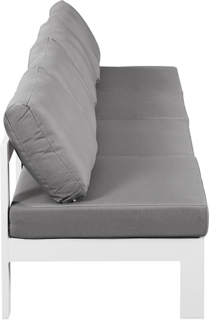Nizuc - Outdoor Patio 4 Seat Armless Modular Sofa With White Frame