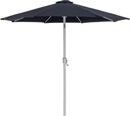 Fiji - Aluminum Patio Umbrella With Round Teak And White Base