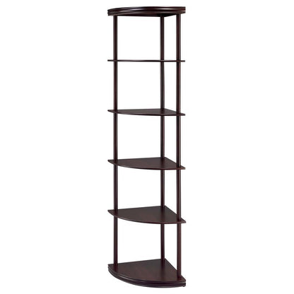 Bonwick - Wood 5-Shelf Corner Bookshelf - Cappuccino