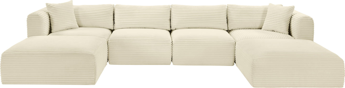 Shaggy - 6 Piece Modular Sectional With 2 Ottomans