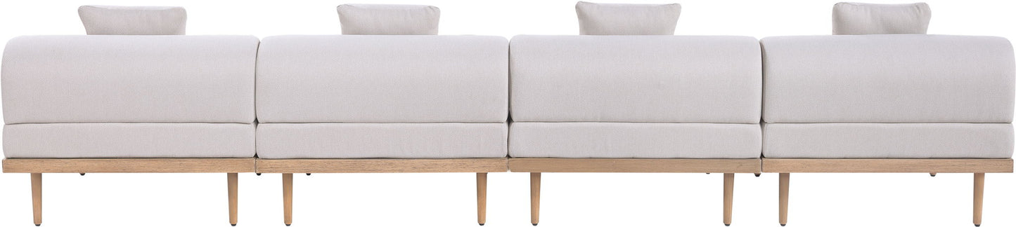 Laguna - 4 Piece 142" Upholstered Outdoor Patio Modular Armless Sofa