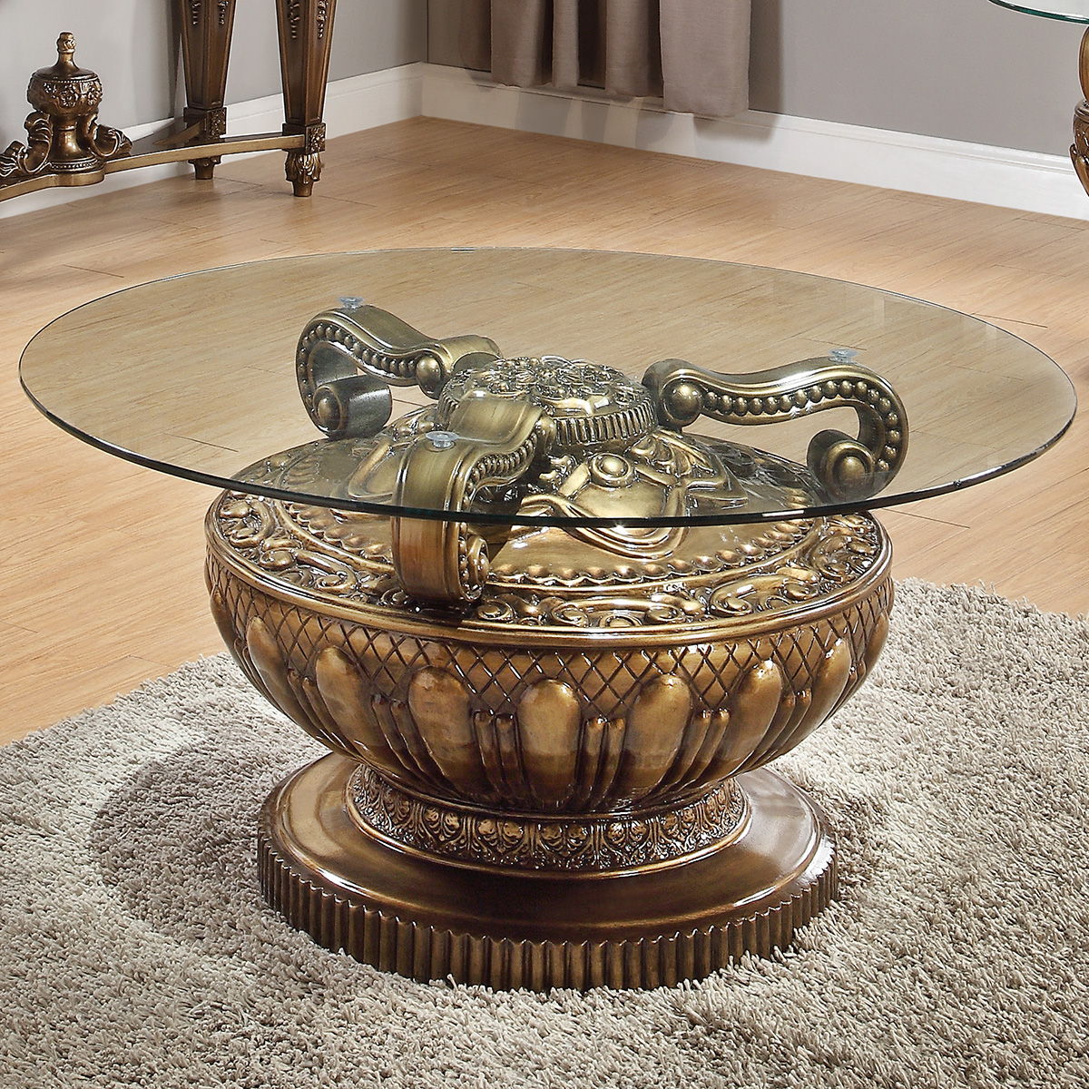 HD-8908B - 3 Piece Coffee Table Set - Bronze