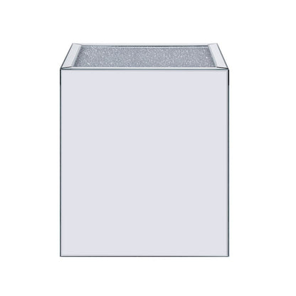 Noralie - End Table With Open Storage Compartment - Clear Glass, Mirrored & Faux Diamonds