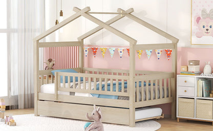 Creativity House Bed With Twin Size Trundle