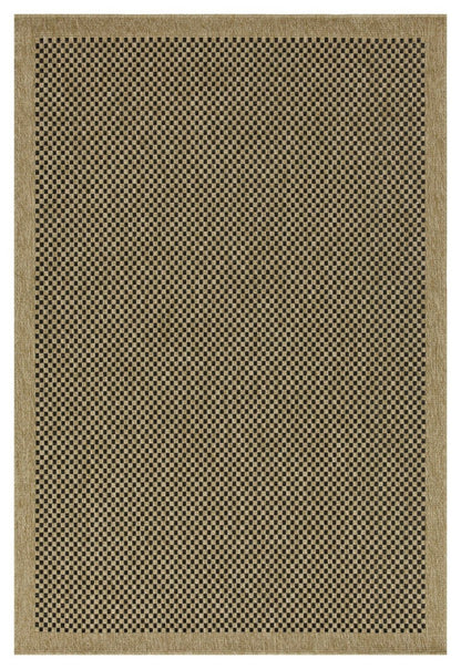 Earth - 5'3" X 7'3" Indoor, Outdoor Area Rug, Polypropylene - Jute / Black