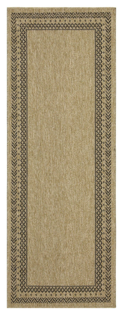 Earth - 5'3" X 7'3" Polypropylene Indoor, Outdoor Area Rug - Jute / Black