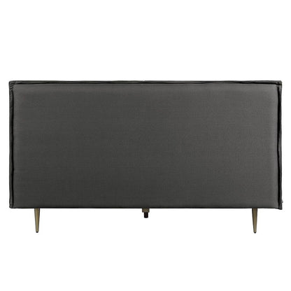 Metis - Eastern King Bed - Gray Top Grain Leather