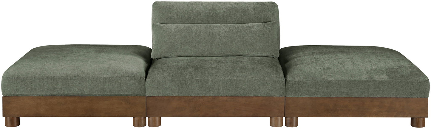 Turin - Chenille Fabric Upholstered Modular Sectional - Green