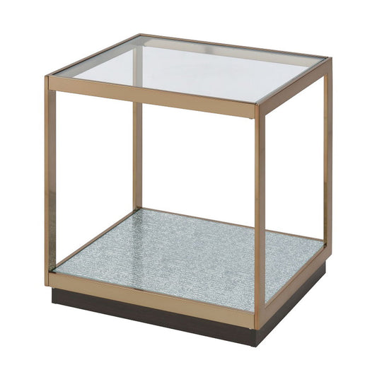 Kaia - End Table - Glass & Gold
