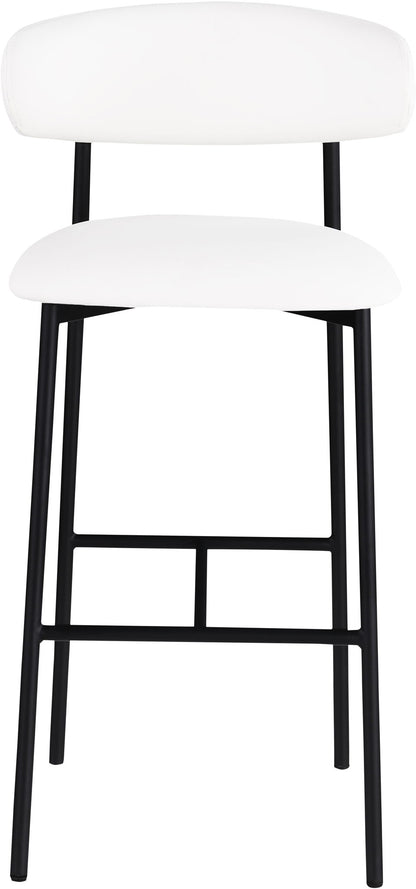 Lupita - Vegan Leather Upholstered Bar Stool With Matte Black Frame (Set of 2)