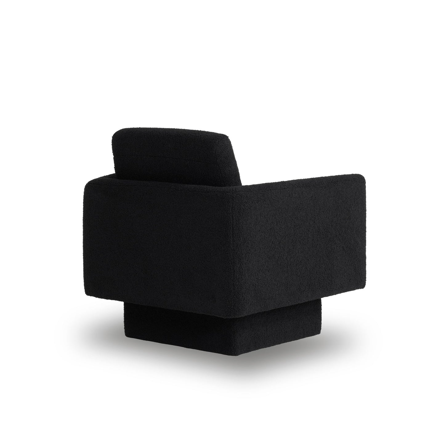 360° Modern Swivel Accent Chair Round Armchair, Thick Padded Single Lounge Sofa Upholstered Comfy - Black