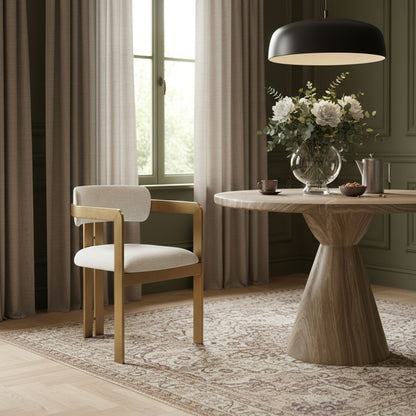 Aurum - Linen Textured Fabric Upholstered Dining Chair (Set of 2)