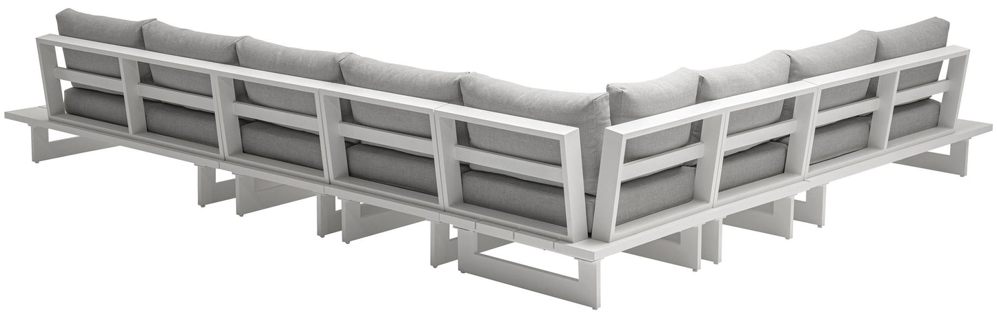 Maldives - 6 Piece Water Resistant Outdoor Patio Modular Sectional With White Base