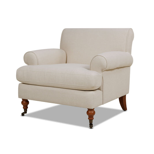 Alana Lawson - Accent Arm Chair Metal Casters - Sky Neutral Beige