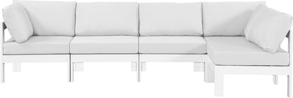 Nizuc - Outdoor Patio 5 Piece Modular Sectional With White Frame