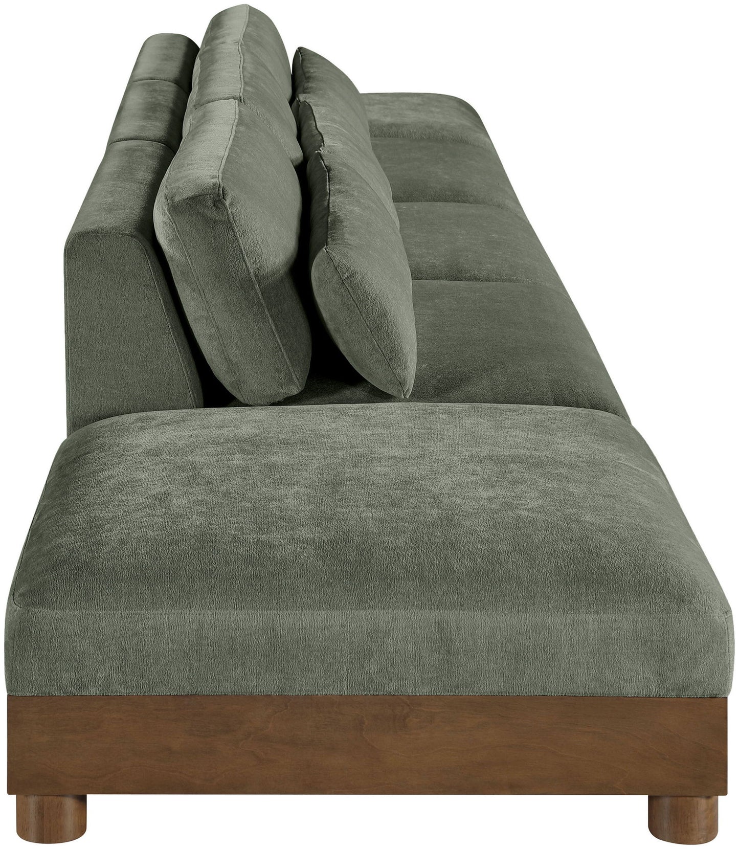 Turin - Chenille Fabric Upholstered Modular Sectional - Green