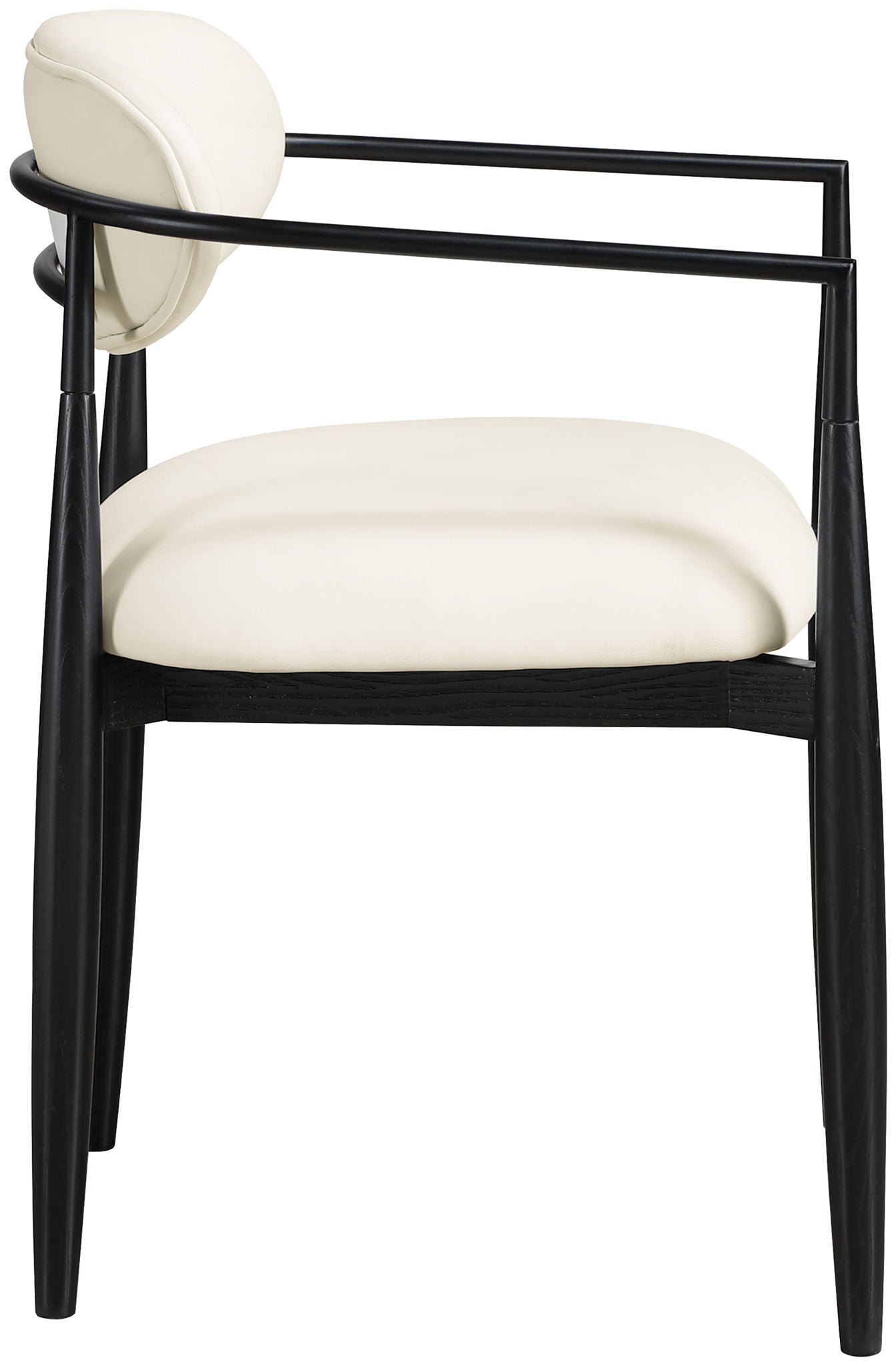Riccio - Faux Leather Dining Arm Chair (Set of 2) - Black Frame